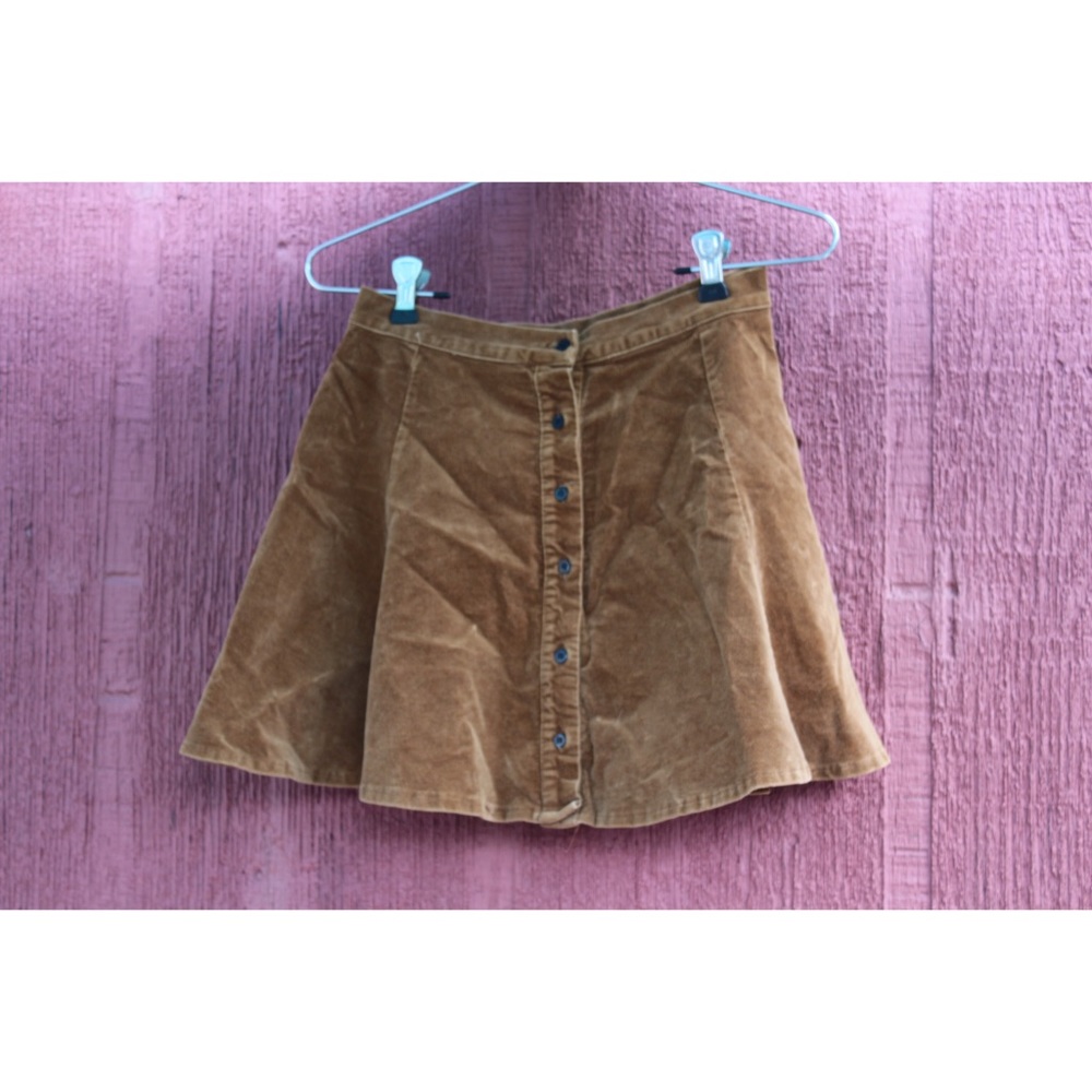 Suede Button up front Skater skirt! (Brandy)